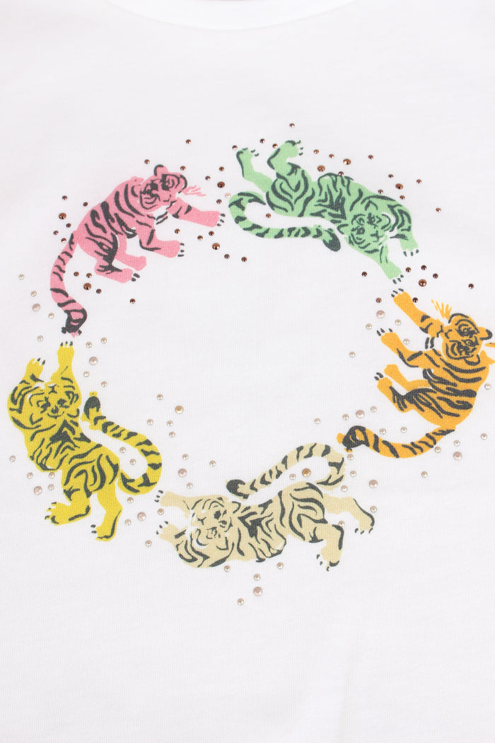 T-shirt Stampa Tigre Off White-5