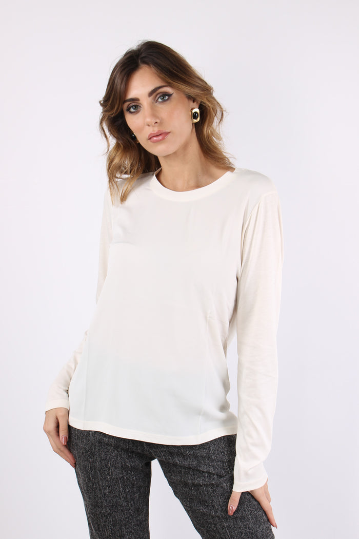 Girocollo Jersey Seta Panna-5