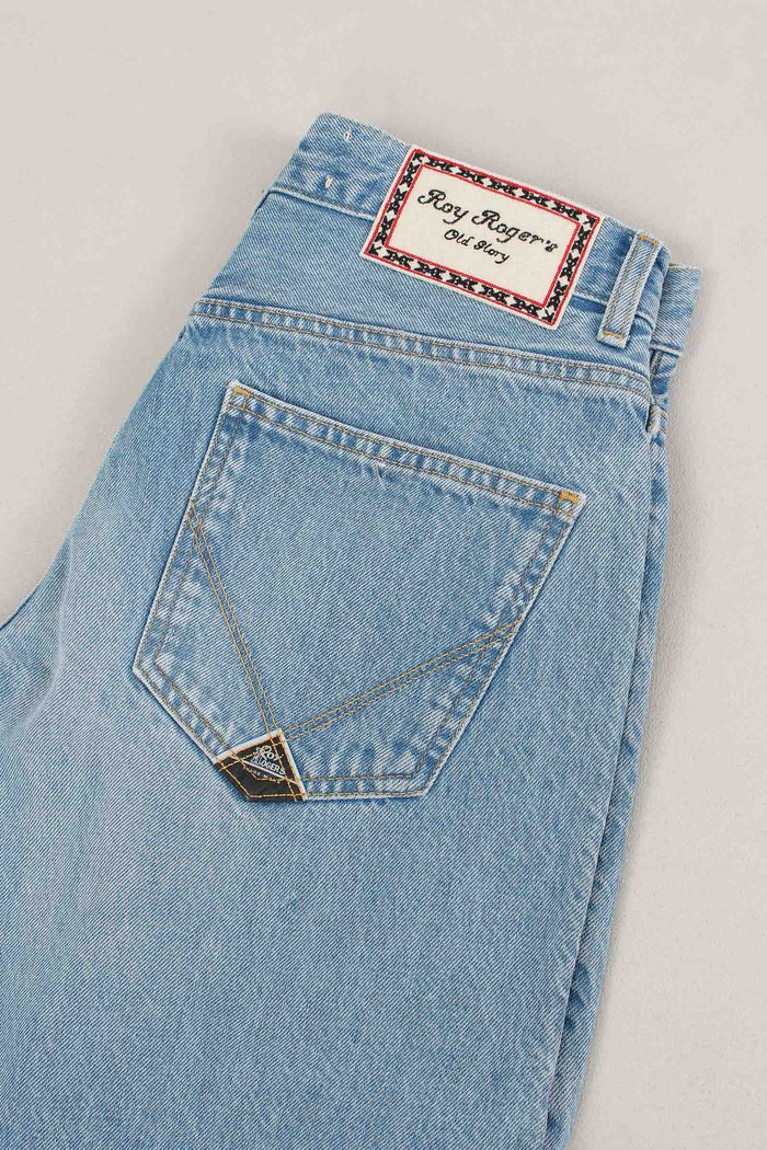 Denim Palazzo Maxi Tasche Denim Chiaro-7