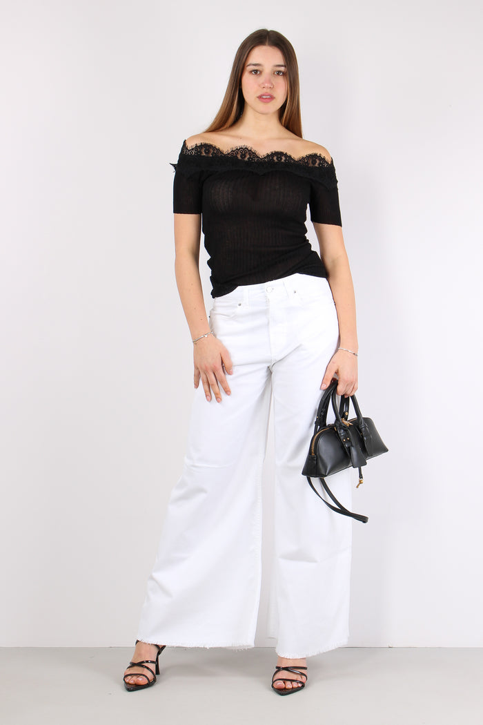 Haifi Top Inserto Pizzo Black