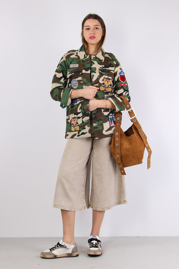 Giacca Over Fantasia Patch Camouflage