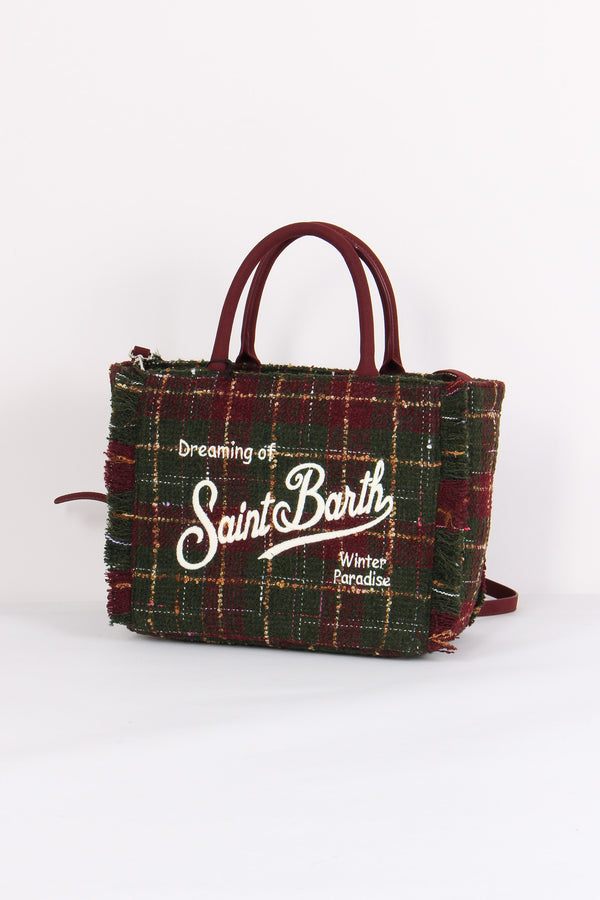 Shopping Tweed Check Verde/rosso-2
