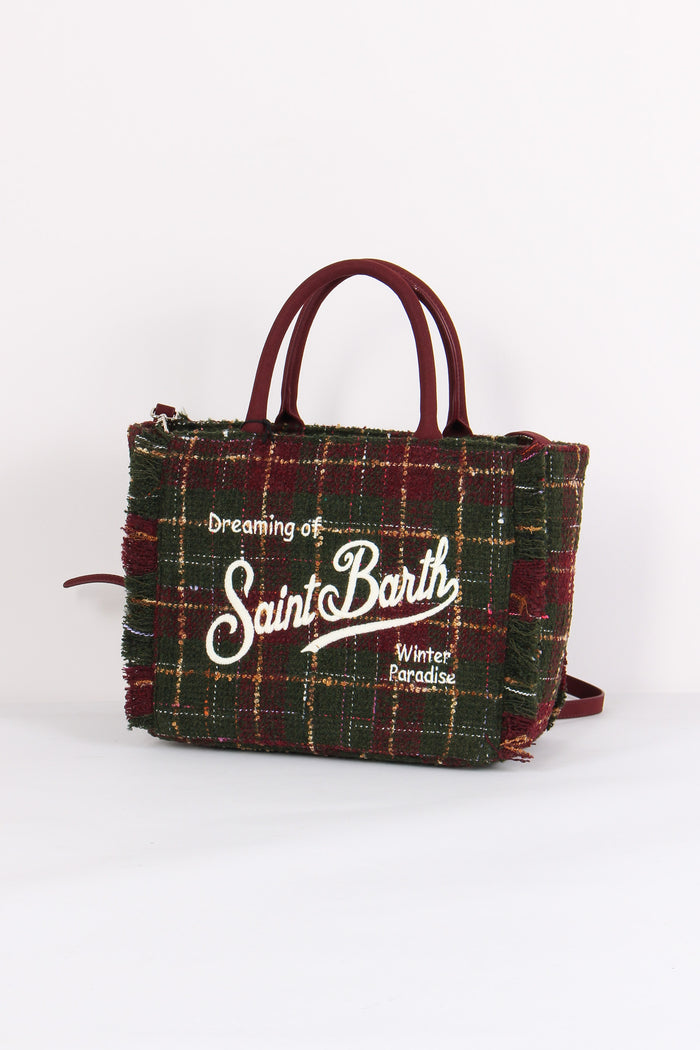 Shopping Tweed Check Verde/rosso-2