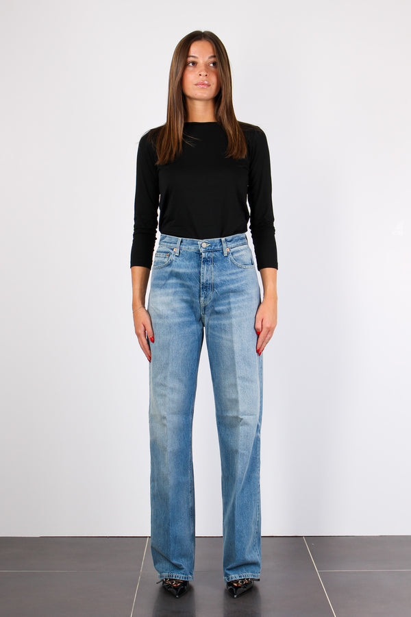 Francine Denim Gamba Larga Denim Medio