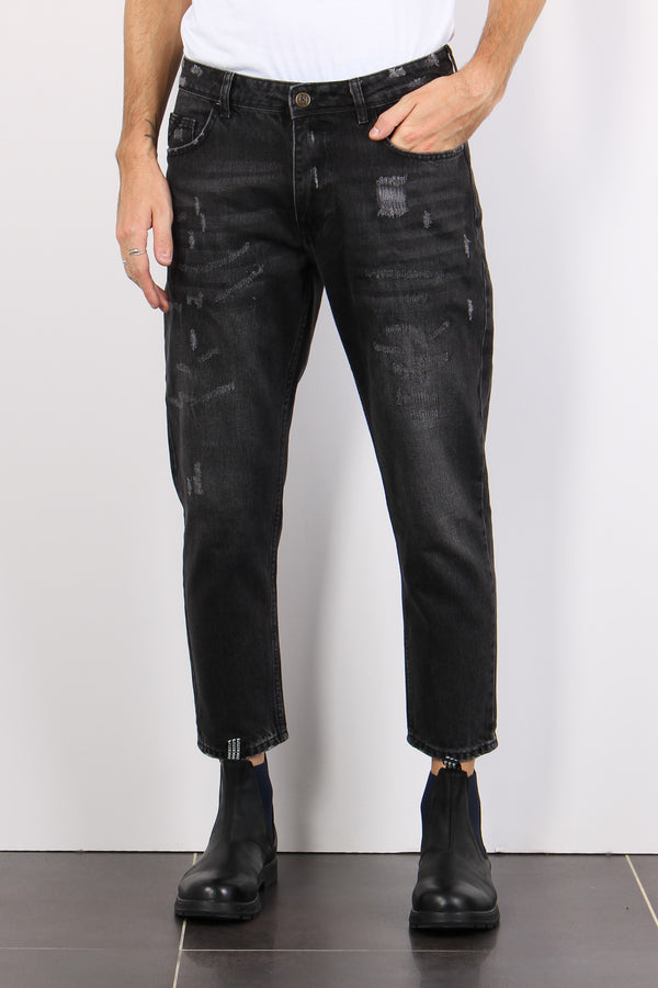 Denim Cropped Fit Denim Nero-2