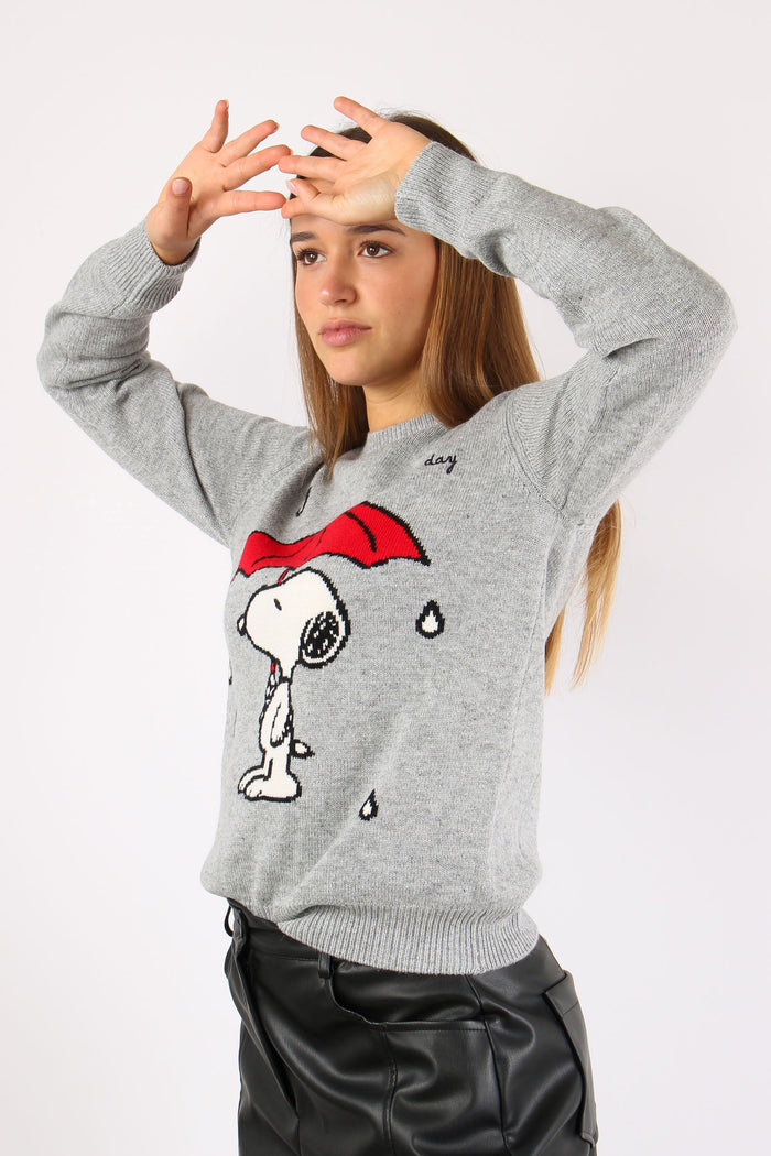 Girocollo Snoopy Loves Rain Grigio-4