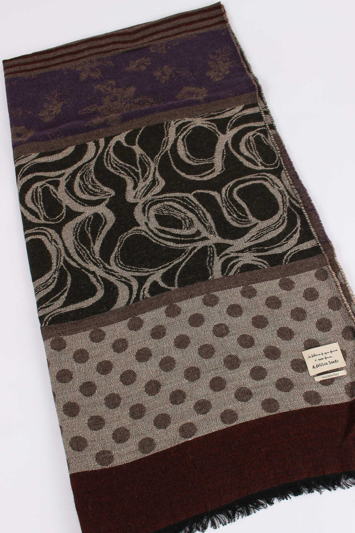 Sciarpa Patchwork Grigio/verde-3
