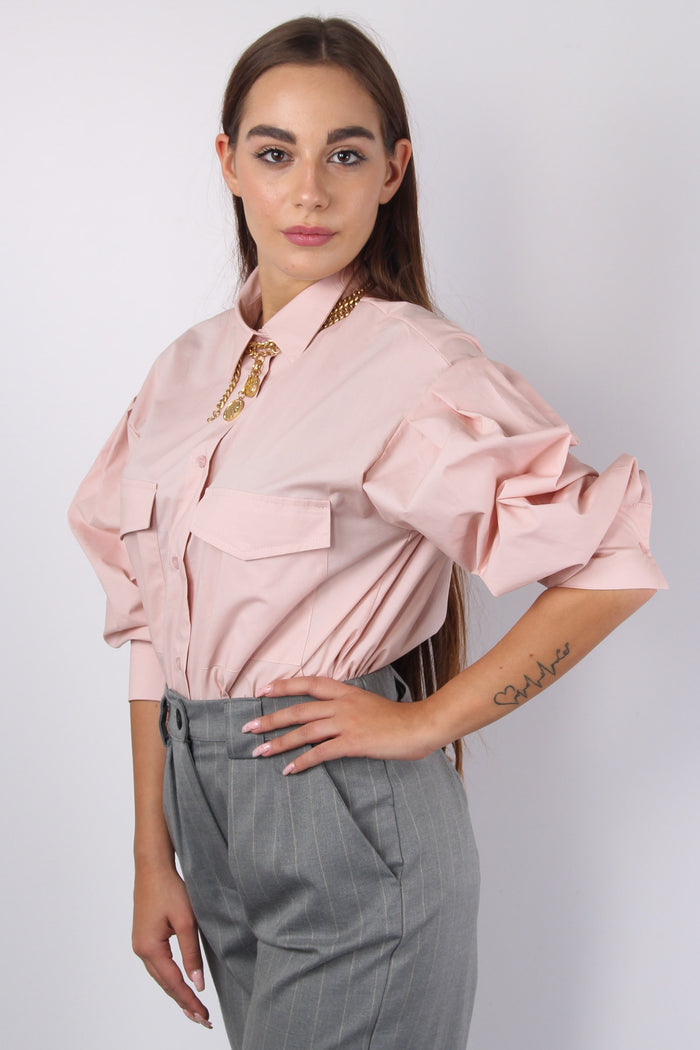 Camicia Over 2 Tasche Rosa-6