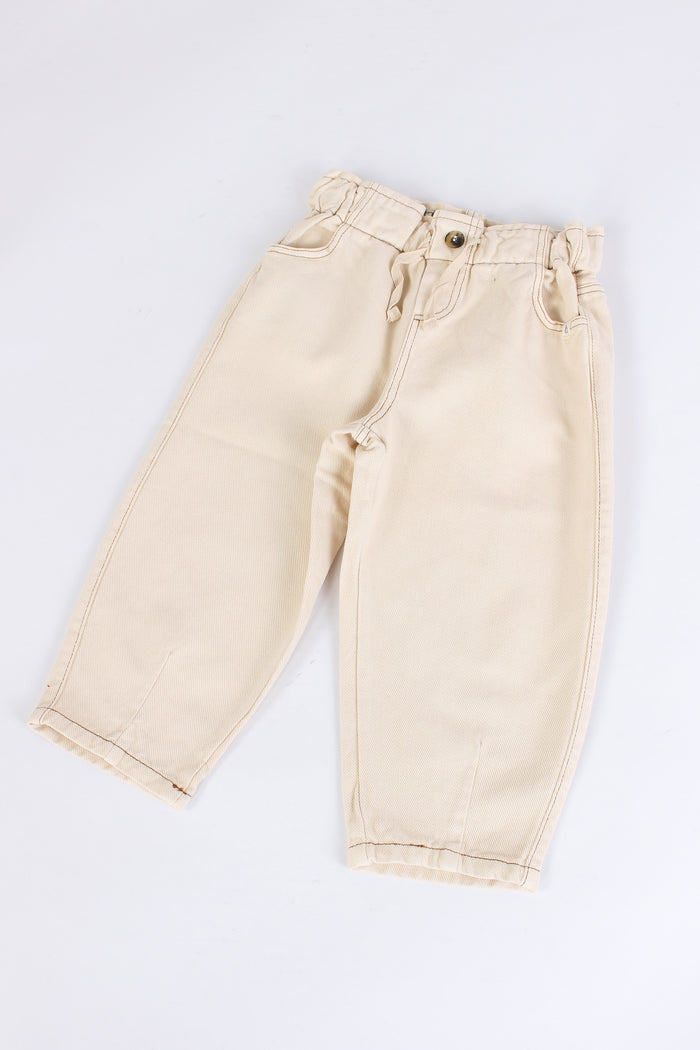 Pantalone Ampio Twill Ivory-4