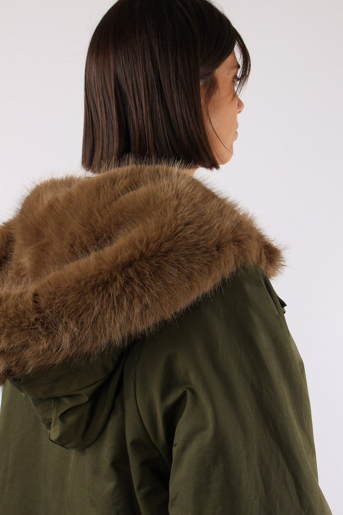 Parka Over Bottoni Laterale Militare-6