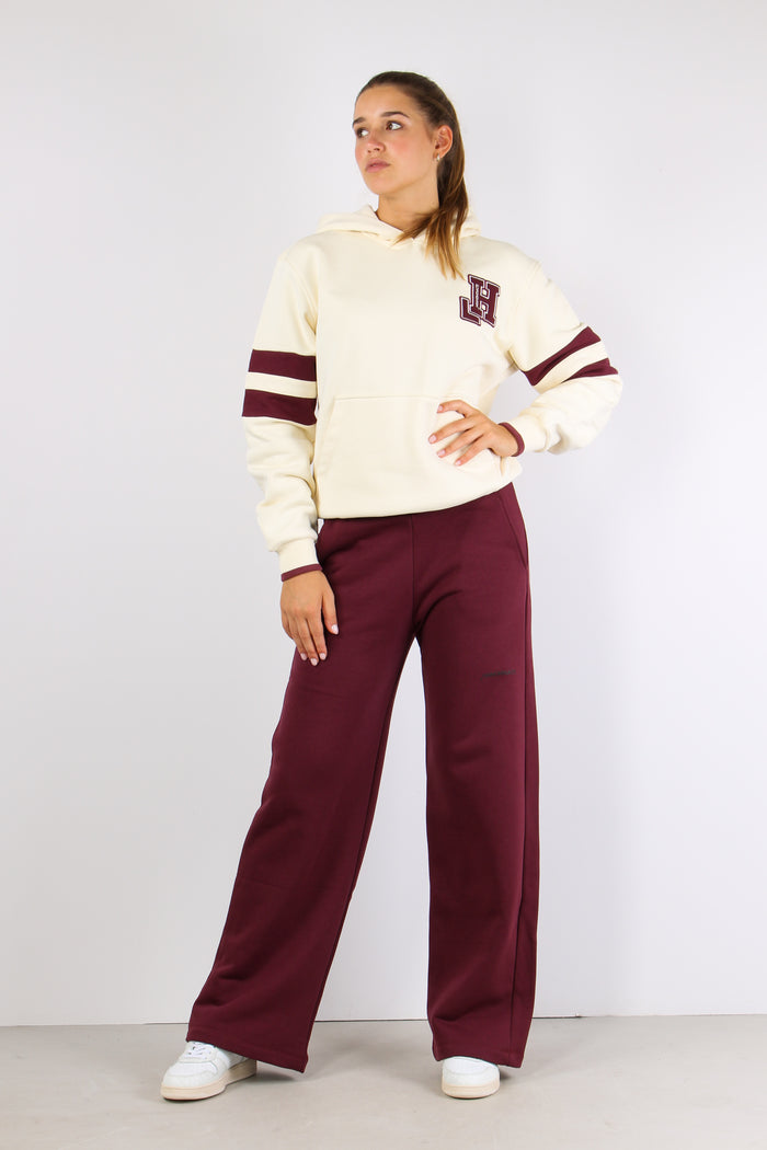 Pantalone Felpa Palazzo Bordeaux