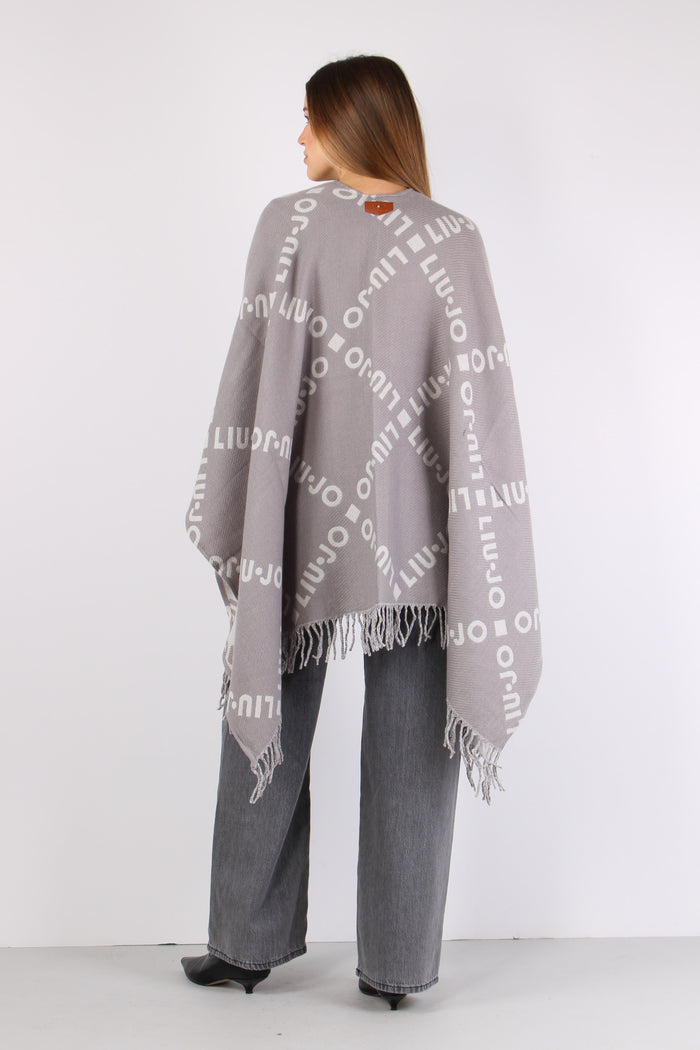 Poncho Logo Maxi Rombo Grey Cloud-3