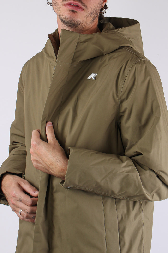 Giubbotto Lungo Cappuccio Green Army-8