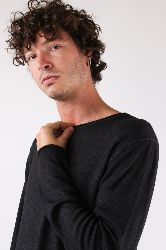 Maglia Girocollo Rullino Vintage Nero-6