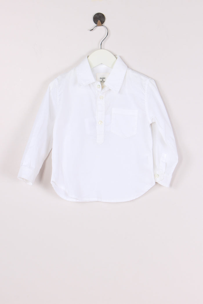 Camicia Cotone 4 Bottoni Bianco