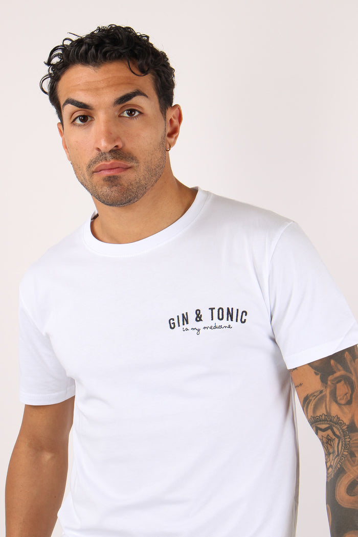 T-shirt Ricamo Gin & Tonic Bianco-7