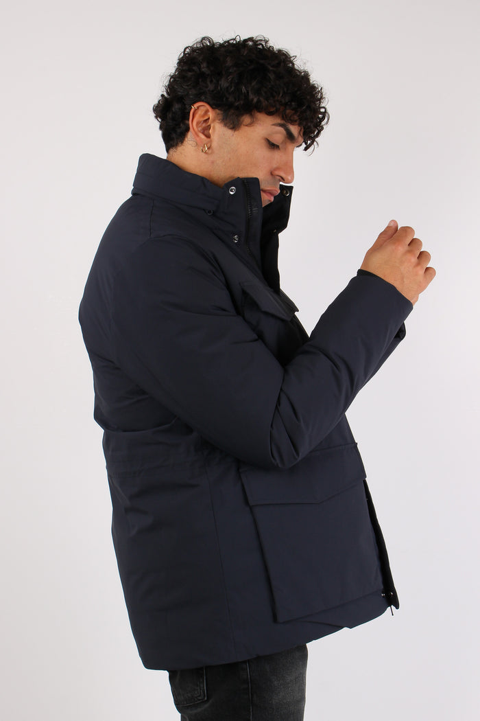 Jannik Field Jacket Tessuto Te Blue Black-7