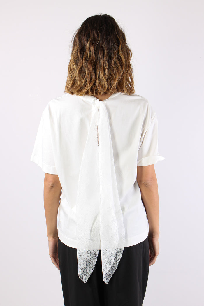 T-shirt Fiocco Pizzo Bianco-4