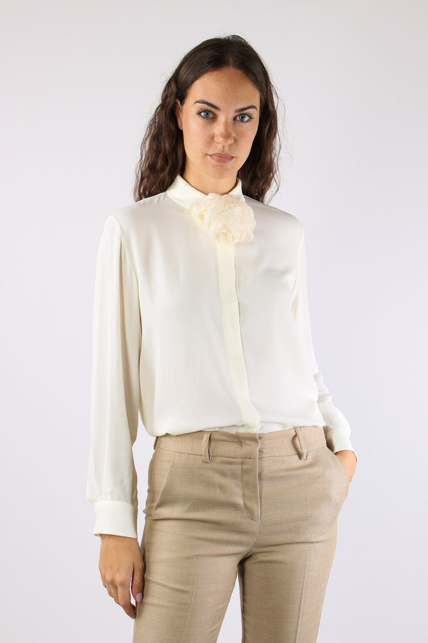 Mllorca Camicia Misto Seta Bianco