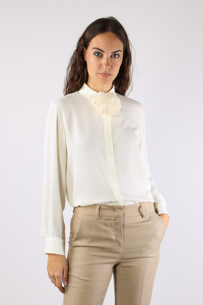 Mllorca Camicia Misto Seta Bianco