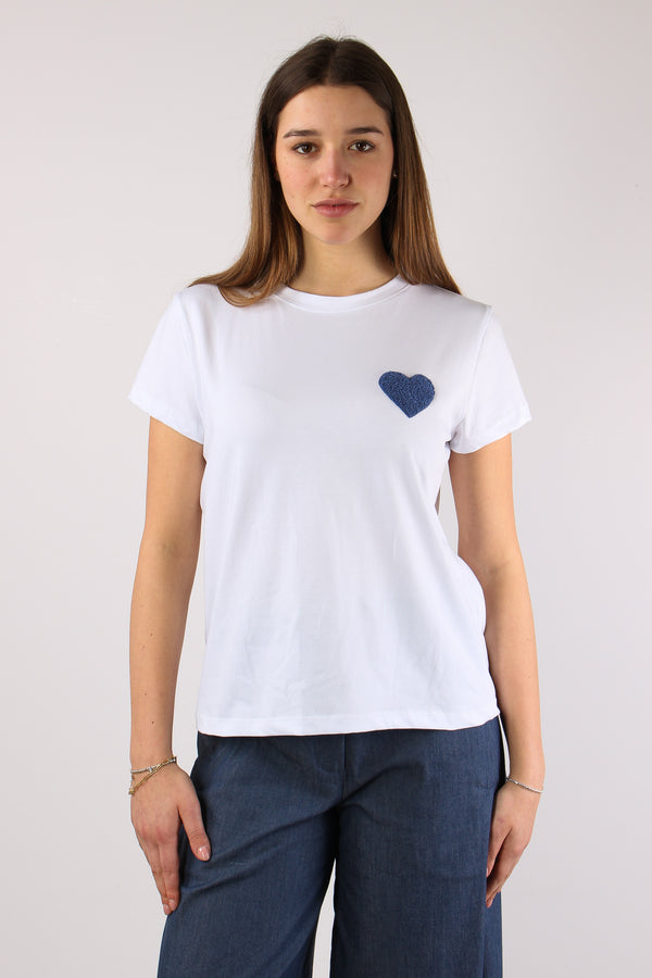 T-shirt Patch Cuore Bianco