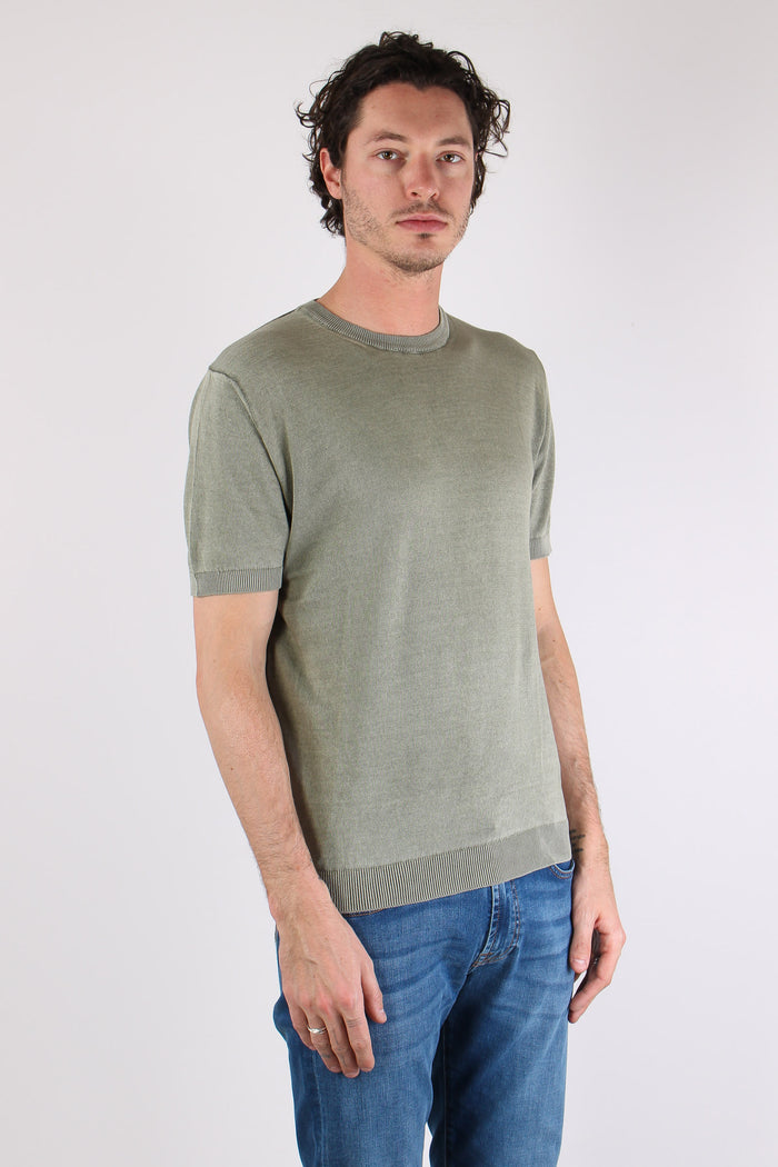 T-shirt Girocollo Basica Green Fade-6