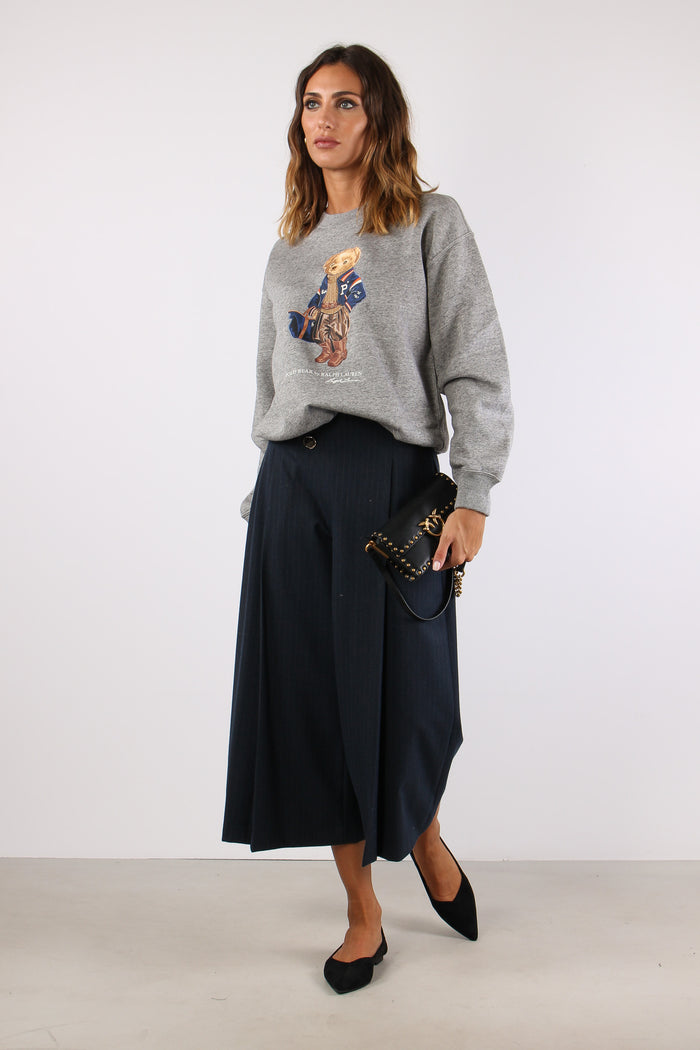 Felpa Pile Stampa Orso Dark Vintage Heather-3