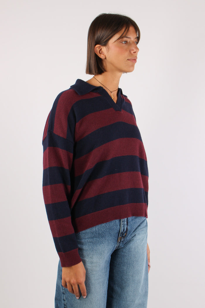 Polo Over Roga Misto Cashmere Blu/bordeaux-6