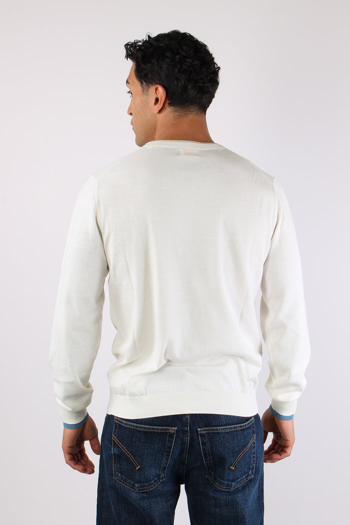 Maglia Collo Contrasto Bianco-4