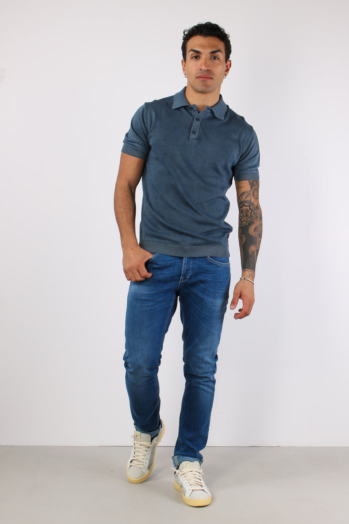 Polo Manica Corta Cotone Night Blue-5