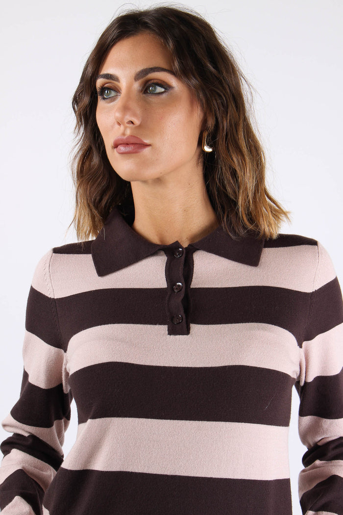 Polo Viscosa Riga Moro/rosa-8