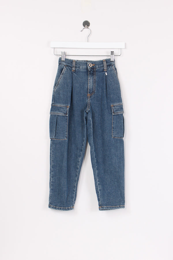 Jeans Cargo Blu Denim