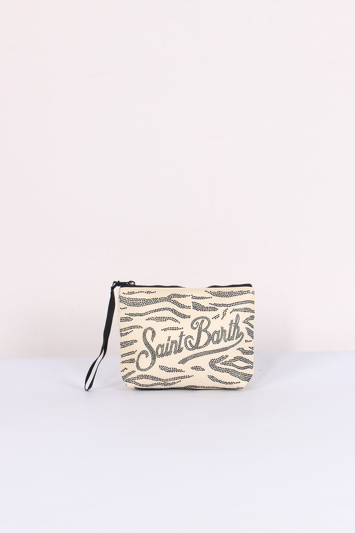 Aline Pochette Strass Bianco/nero