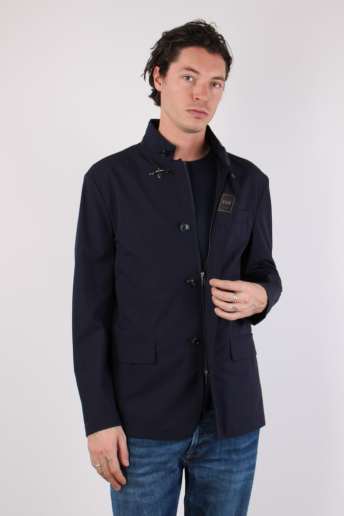 Jacket Gancio Nylon Stretch Blu-7