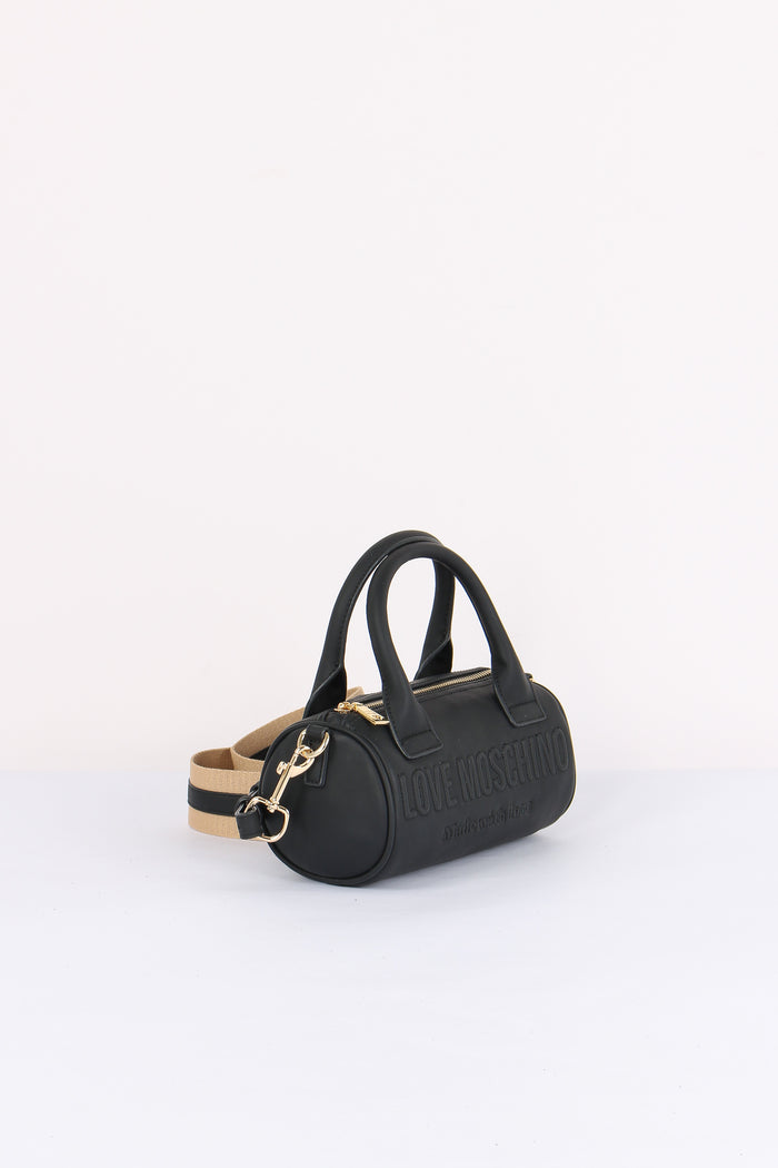 Bauletto Effetto Denim Nero-6