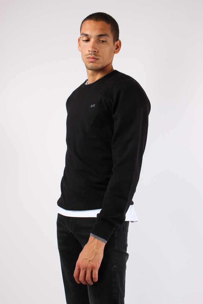 Maglia Misto Lana Profilo Coll Nero-6