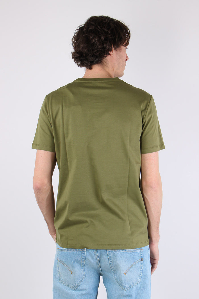 T-shirt Logo Cotone Verde Militare-4