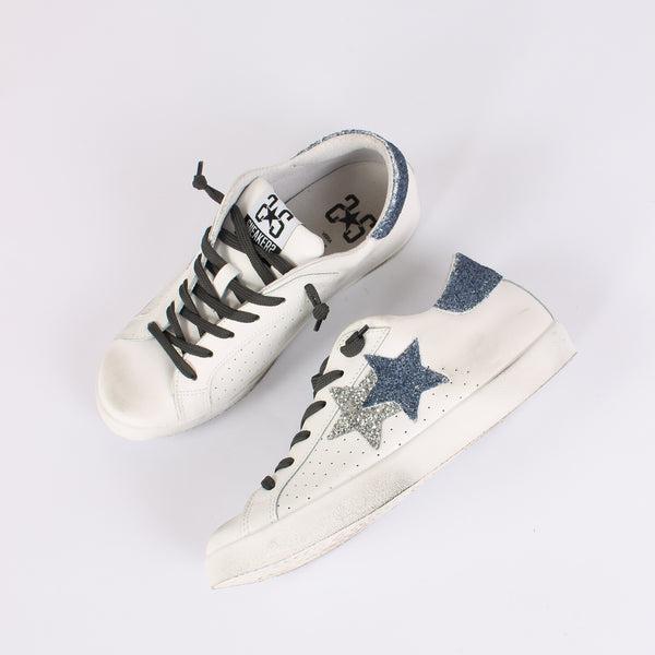 Sneakers Prime Star Stella Glitter Bianco/blu-2