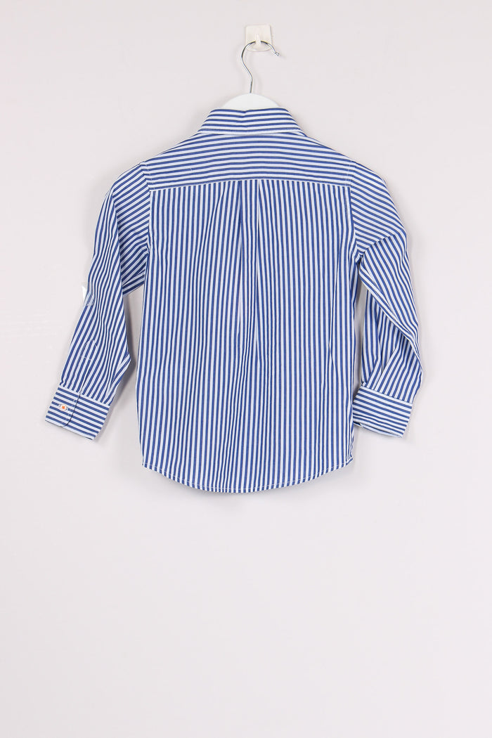 Camicia Mussola Riga Bianco/navy-3