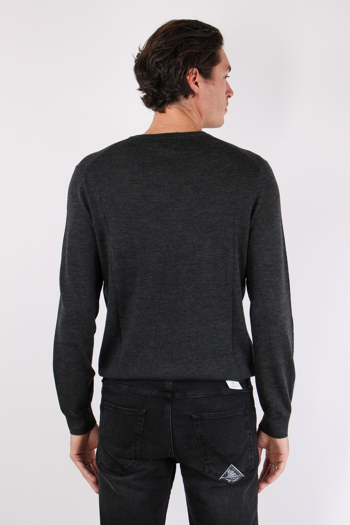 Maglia Girocollo Lana Merinos Dark Granite-5