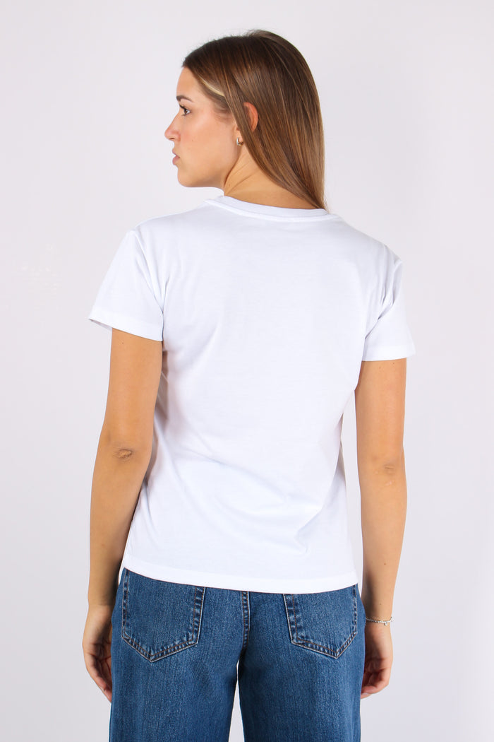 T-shirt Ricamo Kiss Ne Frega Bianco-5