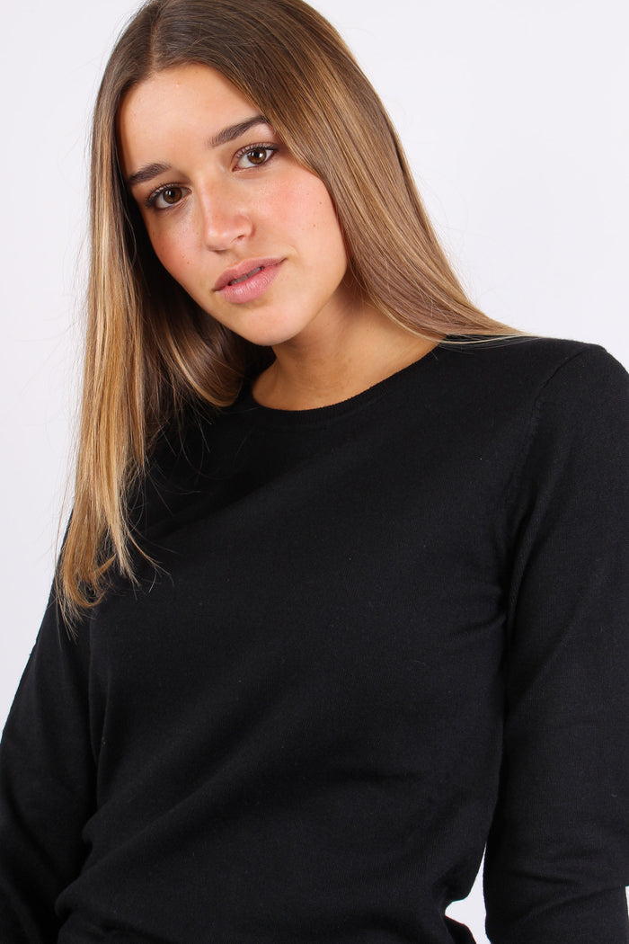 Maglia Girocollo Viscosa Nero-4