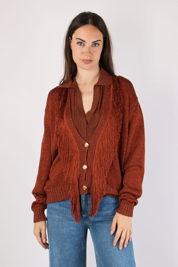 Cardigna Frange Ruggine-2