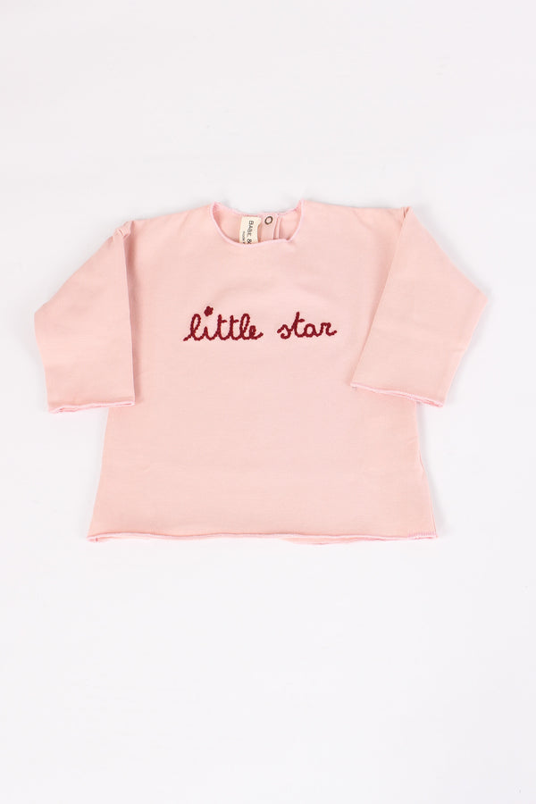 Maglia Ricamo Little Star Rosa