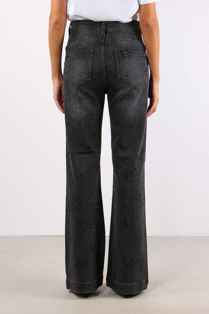 Denim Straight Gamba Strass Denim Black-5