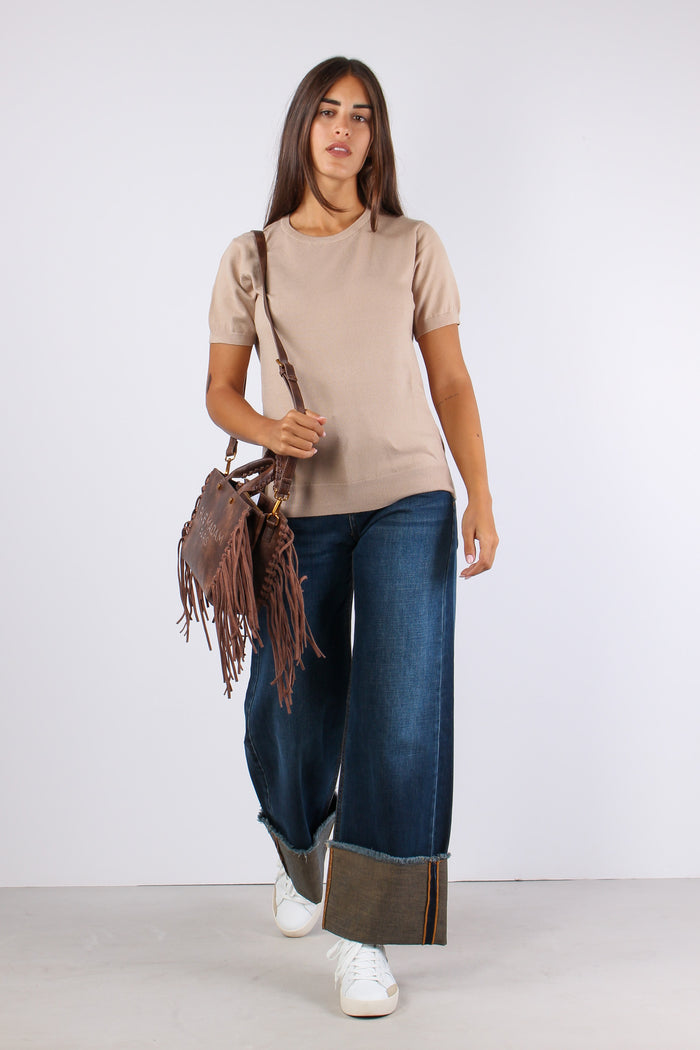 Maglia Viscosa M/m Cammello-7