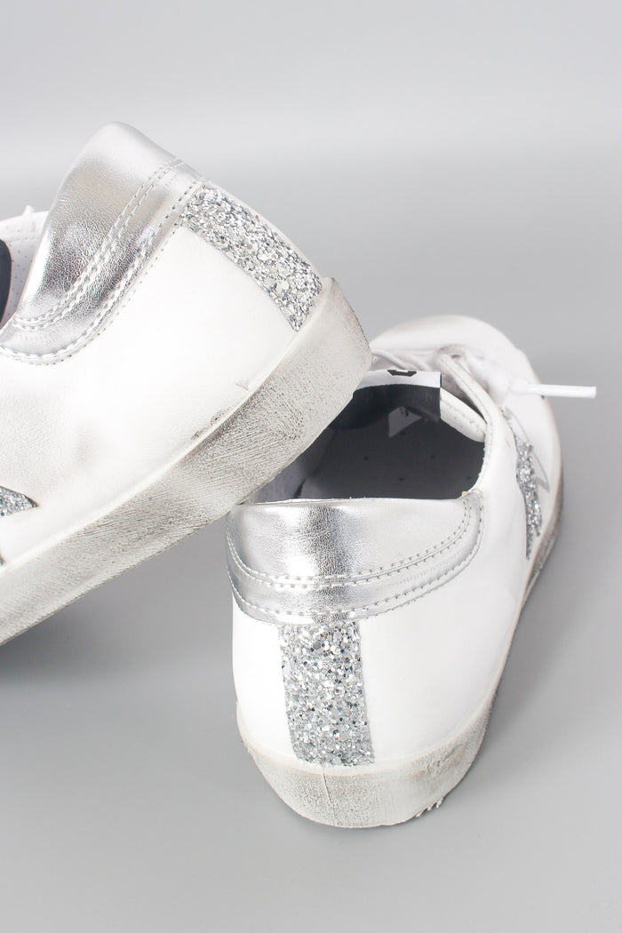 Sneaker One Star Glitter Bianco/argento-6