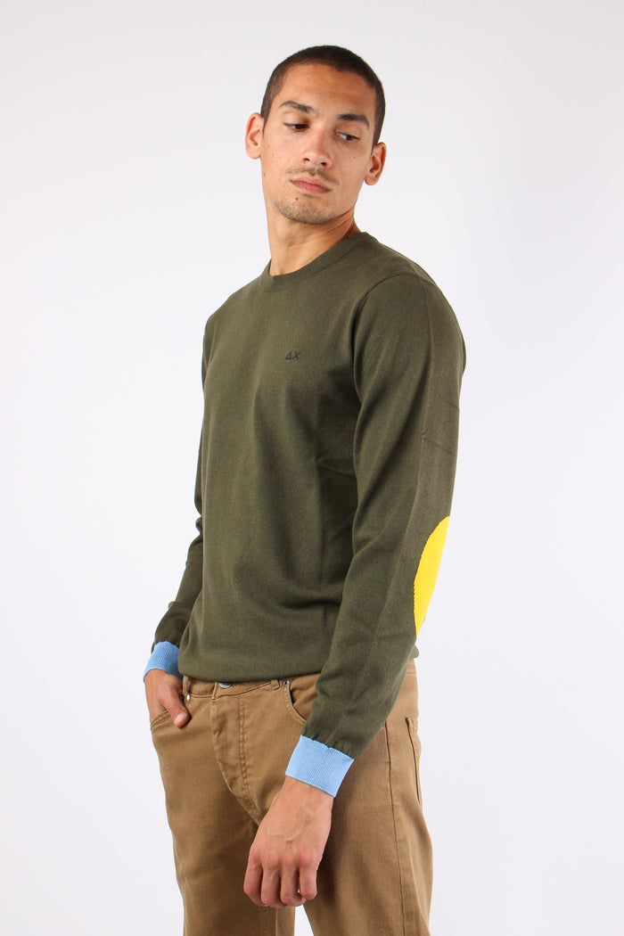 Maglia Misto Lana Toppa Contra Militare-3