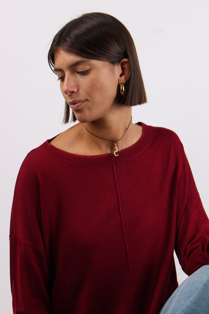 Maglia Gircollo Over Lurex Scarlet-8