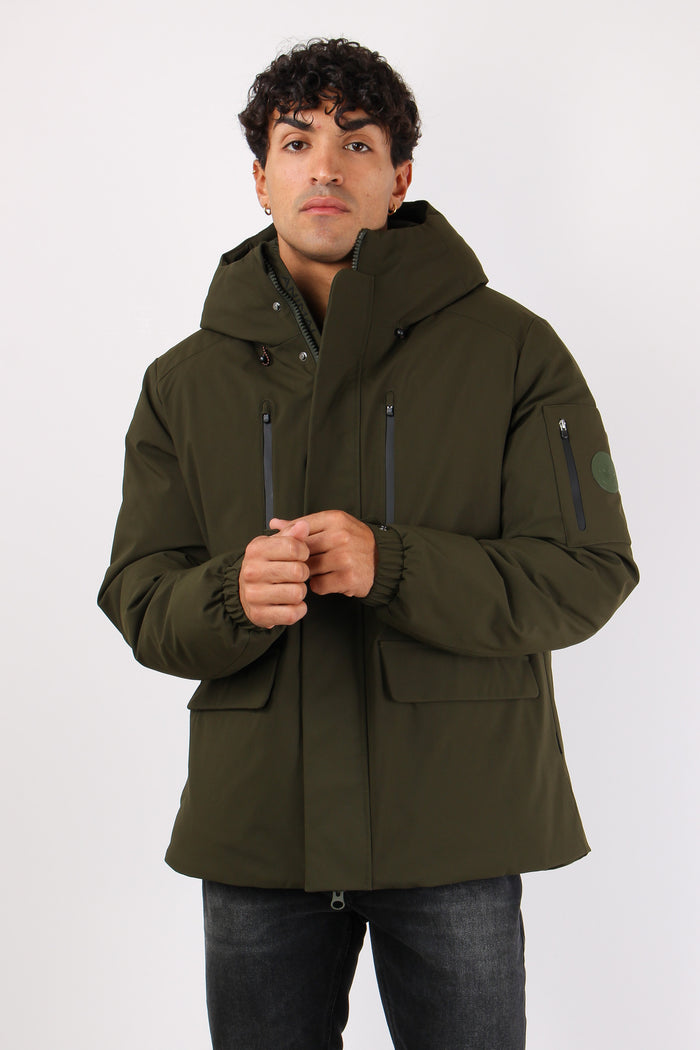 Hiram Giubbotto Tasche Cappucc Land Green-3